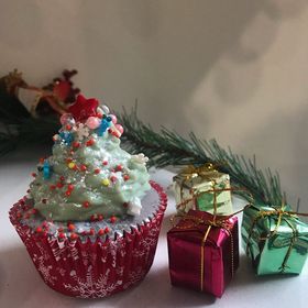 Christmas Tree Cupcake Soap